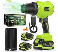 Souffleur de feuilles sans fil, batterie 21V avec 2 batteries de 4000 mAh, contrôle de la vitesse en 3 étapes