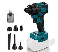 Souffleur de feuilles sans fil compatible avec Makita, souffleur portatif et aspirateur, souffleur de jardin électrique, 130 000 tr/min, 6 buses pour l'entretien de la pelouse, de la cour, des
