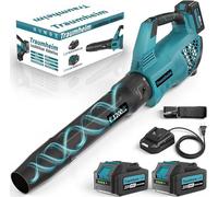 Souffleur de feuilles sans fil, modèle à batterie, avec 2 batteries de 4,0 Ah/21 V, débit d'air de 1200 m³/h. Idéal pour le jardin, les feuilles, la poussière et la neige