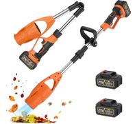 Souffleur de feuilles sans fil, pliable, avec technologie de siphon, débit d'air de 520 CFM, vitesse de l'air de 150 MPH, moteur en cuivre de 400 W, 2 batteries de 3000 mAh, couleur orange