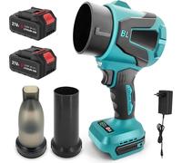 Souffleur de feuilles sans fil sans balais - Appareil portatif X5 - 38 000 tr/min - Soufflage et aspiration - 21 V - 2 batteries incluses - Braun