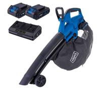 Souffleur de Feuilles sans Fil SCHEPPACH BC-BLV720-X, 4-en-1 Aspiration Soufflage Broyage, 2 Batteries 20V IXES, Débit 210 km/h