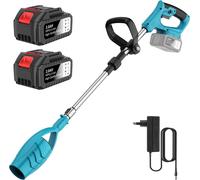 Souffleur de feuilles sans fil - Souffleur de poussière et aspirateur de feuilles 2-en-1 - 32 000 tr/min - 120 km/h - 5,4 N - 350 W - 21 V - 2 batteries - Bleu