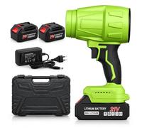 Souffleur de Feuilles sans Fil, souffleur électrique pour Jardin, Voiture et Atelier, Vitesse réglable, 21V 300W, 27000 TR/Min, 2×6000mAh, Mallette