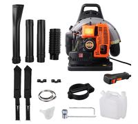 Souffleur de feuilles - Souffleur à dos à essence - Réservoir de 1,8 litre - 6800 tr/min - Moteur sans balais - Pour le ramassage des feuilles et le déneigement - Usage professionnel