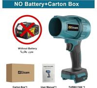 Souffleur de feuilles - Souffleur turbo à batterie - Moteur sans balais - Vitesse de soufflage de 200 m/s - Compatible avec les batteries Li-ion 18 V - Sans batterie ni chargeur