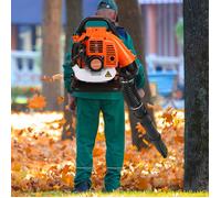 Souffleur de feuilles thermique, 52cc, 2 temps, vent fort force, souffleuse de feuilles à essence pour jardin