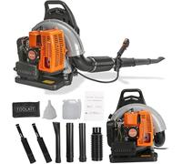 Souffleur de Feuilles Thermique 65cc 2 Temps - Souffleur à Dos Ergonomique pour Nettoyage de Neige, Débris et Feuilles avec Moteur 3.6HP et Réservoir 1.7L
