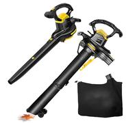 Souffleur électrique 3800 W, souffleur à feuilles filaire et broyeur de feuilles avec sac de collecte de 40 L, rapport de déchiquetage 16:1, pour souffler des feuilles, des copeaux, de la poussière