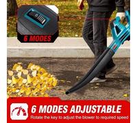 Souffleur électrique - 588vf - 6 vitesses - Souffleur sans fil - Batterie lithium-ion de 22 900 mAh - Arroseur de pelouse - Balai à gazon - Appareil d'entretien de pelouse