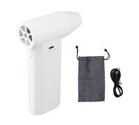 Souffleur électrique à jet de poussière, 4 vitesses de vent 130 000 tr/min, 180 W, 4 000 mAh, moteur sans balais, souffleur à air comprimé, ventilateur turbo pour intérieur et (Blanche)