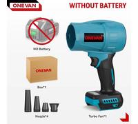 Souffleur électrique à turbine - Souffleur à feuilles sans fil - Moteur sans balais - Haute puissance de 3 500 W - Compatible avec les batteries 18 V - Sans batterie - Couleur or