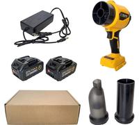 Souffleur électrique à turboventilateur - Souffleur sans fil pratique à batterie - 32 000 tr/min - Moteur sans balais - Livré avec 2 batteries - Pour la neige, la poussière et le séchage de la voiture
