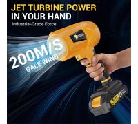 Souffleur électrique pour feuilles et neige - Souffleur turbo à jet d'air 21V - 62500 tr/min - Vitesse d'air : 200 m/s - Sans fil - 2 batteries incluses - Compatible avec Makita 18V