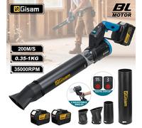 Souffleur Électrique Sans Balais Gisam Turbo 35000 tr/min, Souffleur d'Air Portable pour Feuilles et Poussière, Compatible avec Batteries Makita 18V 1 Battery