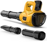Souffleur électrique sans Fil Compatible avec Batterie Dewalt 20 V 300 km/h Vitesse de l'air Ventilateur sans Fil 6 Niveaux de Vitesse Souffleur à Feuilles, Portable pour Cour Pelouse Jardin (Jaune)