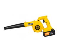 Souffleur électrique sans fil, jaune et bleu, 21 V, portable, moteur de 12 000 tr/min, volume d'air 2,3 m³/min, avec deux batteries rechargeables