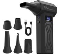 Souffleur électrique - Souffleur à air comprimé - Moteur 200 000 tr/min - Batterie 10 500 mAh - 4 vitesses - Prise UE - Rechargeable - Rouge