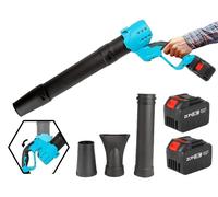 Souffleur électrique turbo, moteur sans balais, 6 vitesses, avec 2 batteries