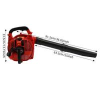 Souffleur et aspirateur de feuilles Benzin - Appareil portatif - Moteur 2 temps de 25,4 cm³ - 0,75 kW, 7500 tr/min - Débit d'air de 275 CFM - Vitesse de rotation réglable - Rouge
