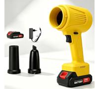 Souffleur Feuilles 21V sans Fil Brushless 38000 TR/Min Jardin Terrasse | Batterie incluse, vitesse variable réglable, 2 buses interchangeables, pour poussière neige feu voiture atelier intérieur