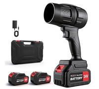 Souffleur Feuilles sans Fil 21V 550W Moteur Balai 130MPH 2 Batteries Turbo | Moteur 250 000 tr/min, 0,8kg Léger. Autonomie 30min + Charge Rapide. Feuilles, Neige, Séchage Auto, Poussière