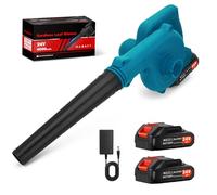 Souffleur sans Fil 24V - Puissant et Léger pour Jardin, Voiture, Atelier | 2 x 2000 mAh, 40 min, Charge Rapide, 0,9 kg, Certifié GS, Toute L'année pour Jardin, Terrasse, Cour et Garage