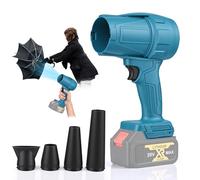 Souffleur sans Fil Compatible avec Batteries Ma-Kita 18V, Moteur Brushless 130 000 TR/Min, Vitesse d’air 30m/s,4 Buses incluses, Souffleur Portable pour Feuilles, Poussières(Pile Non Incluse)