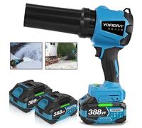 Souffleur sans fil Souffleur de feuilles sans balais 300 m/s Souffleur à neige Turbo Jet avec 2 batteries pour voiture, jardin, feuilles, poussière et neige
