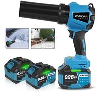 Souffleur sans fil Souffleur Turbo Jet sans balais 300 m/s avec 2 batteries 4500 mAh, souffleur à main pour voiture, feuilles, poussière et neige