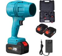 Souffleur Turbo Jet, Souffleur d'air sans Fil Ultra-Puissant, Souffleur De Feuilles électrique sans Fil 190 000 TR/Min avec 2 Batteries, pour Le Nettoyage De La Voiture Et du Jardi, Blue