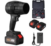 Souffleur Turbo Jet, Souffleur d'air sans Fil Ultra-Puissant, Souffleur De Feuilles électrique sans Fil 190 000 TR/Min avec 2 Batteries, pour Le Nettoyage De La Voiture Et du Jardi, Black