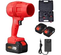 Souffleur Turbo Jet, Souffleur d'air sans Fil Ultra-Puissant, Souffleur De Feuilles électrique sans Fil 190 000 TR/Min avec 2 Batteries, pour Le Nettoyage De La Voiture Et du Jardi, Red