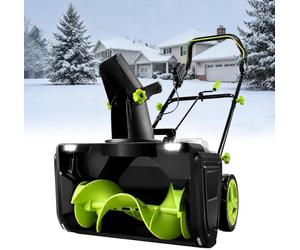 Souffleuse à Neige 40v, DéNeigeuse Sans Fil 50cm 3500wbalayeuse éLectrique | 3500w Avec éJecteur Orientable & Double éClairage Led Pour AlléE De Garage & Trottoir.