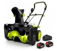 Souffleuse à Neige électrique 40 V avec portée de Projection de 7,6 m | Moteur sans balais 3500 W, éclairage LED, goulotte à 180°, démarrage en deux étapes, déneigement des entrées(4 batteries)