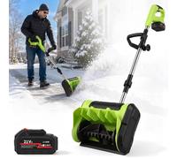 souffleuse à neige sans fil 21 V, largeur de 25 cm, hauteur de neige 20 cm | Pelle à neige électrique sans fil jusqu'à 30 min, seulement 3 kg, éjection gauche/droite/droite