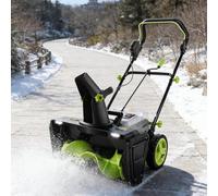 Souffleuse à Neige sans Fil 40 V avec goulotte rotative à 180° et LED | Moteur sans balais, déblaiement 50 x 25 cm, démarrage en deux étapes, déneigement des entrées et terrasses(4 batteries)
