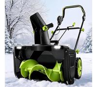 Souffleuse à Neige sans Fil 40 V pour Les allées, entrées et terrasses | Moteur sans balais 3500 W, éclairage LED, goulotte rotative à 180°, démarrage en deux étapes(6 batteries)