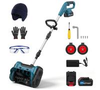 Souffleuse à neige sans fil pour batterie Makita 21 V avec roulettes 1000 W électrique (bleue, 2 batteries). Un bonnet avec cache-oreilles est inclus dans la livraison