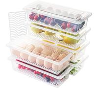 SOUJOY 6 pièces boîtes de conservation pour réfrigérateur 1,5 L - viande poisson légumes