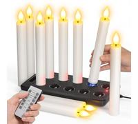 SoulBay Bougie LED Rechargeable, Lot de 10 Fausses Bougies Flamme Vacillante Bougie à LED Decorative Electrique Chandelier avec Télécommande pour Deco Noel Maison Chambre Mariage Anniversaire