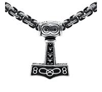 SoulCats Marteau de Thor Marteau de Thor Pendentif Roi chaîne INOX Mjolnir Mjolnir Thor