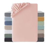 SOULFUL Drap Housse 180x200 Coton Bonnet 30cm, Oeko-Tex, Rose | 100% Coton Lavé Texture Similaire à Celle du Lin Stone Washed Confortable Respirant Drap-Housse