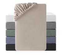 SOULFUL Drap Housse 90x200 cm Coton Bonnet 30cm, Oeko-Tex, Abricot | 100% Coton Lavé Texture Similaire à Celle du Lin Stone Washed Confortable Respirant Drap-Housse