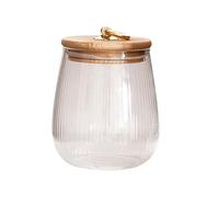 Soulnioi Bocal en verre avec couvercle en bambou - 650 ml - Pour le stockage du café et du thé - Conteneur décoratif - Résistant à la chaleur et au froid