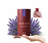 Soulomia Bougie Perlée Parfumée Lavande 450 g | Perles de cire végétale, 15 mèches incluses, rechargeable, idée cadeau Saint-Valentin, fête des mères