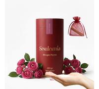 Soulomia Bougie Perlée Parfumée Rose Cerise 450 g | Perles de cire végétale, 15 mèches incluses, rechargeable, idée cadeau Saint-Valentin, fête des mères