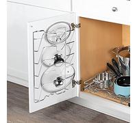 SOULONG Porte-Casseroles Mural à 5 Étages Métal Porte Couvercles Organiseur pour Placard de Cuisine, 43,4 x 27,8 x 9,7 cm