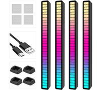 Soulpunk Lot de 4 lampes RVB rechargeables avec contrôle sonore à activation vocale, lumière d'ambiance pour voiture, décoration de salle de jeux