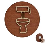 SOULVLAC Plaque WC en Bois, Signaletique Toilettes Original, Plaque de Porte WC, Décorez Vos Toilettes avec ce Panneau Toilette